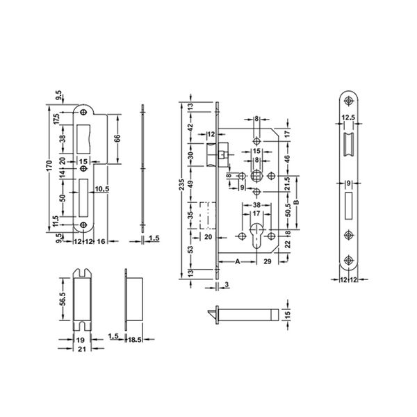 THÂN KHÓA ĐỒNG HAFELE 911.02.168
