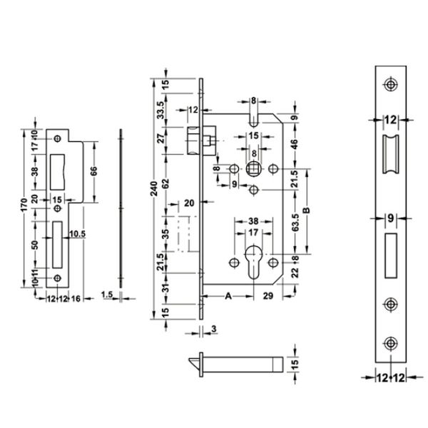 THÂN KHÓA DIY HAFELE 489.10.562