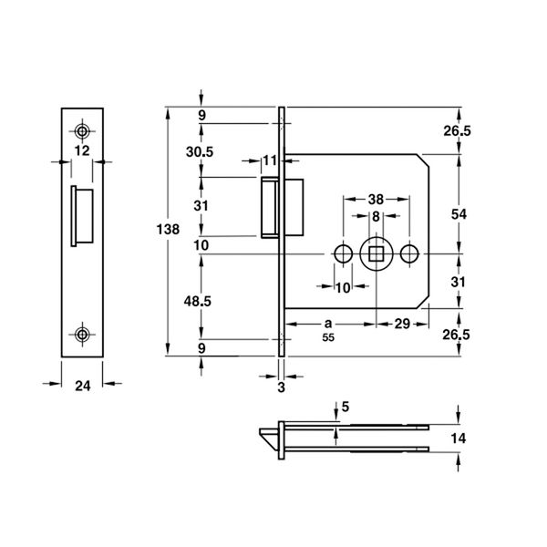 THÂN KHÓA LƯỠI GÀ HAFELE 911.23.841