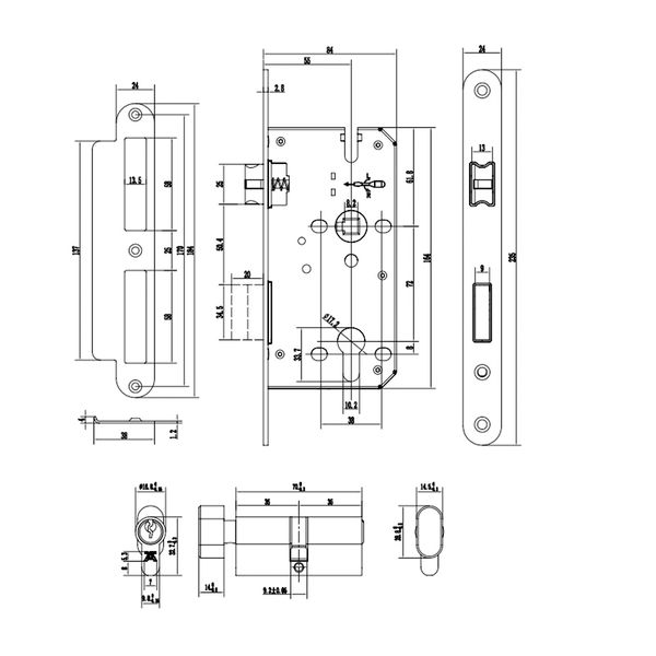 BỘ KHÓA CỬA DIY HAFELE SET E 499.63.638