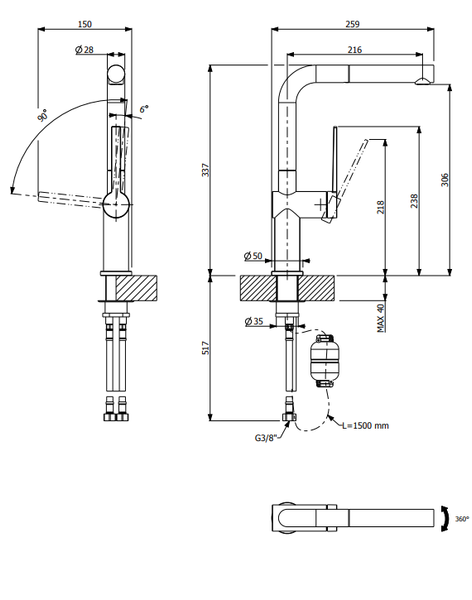 Vòi FUSTO D3 FURST HMH.F400551CV