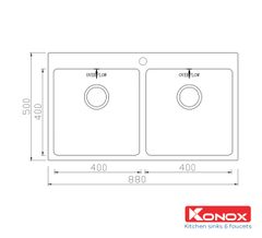 Chậu âm Konox UNICO 8850