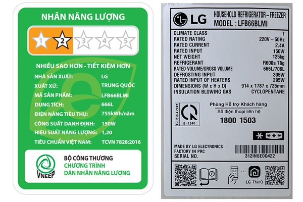 Tủ lạnh LG Inverter 666 lít Multi Door InstaView LFB66BLMI