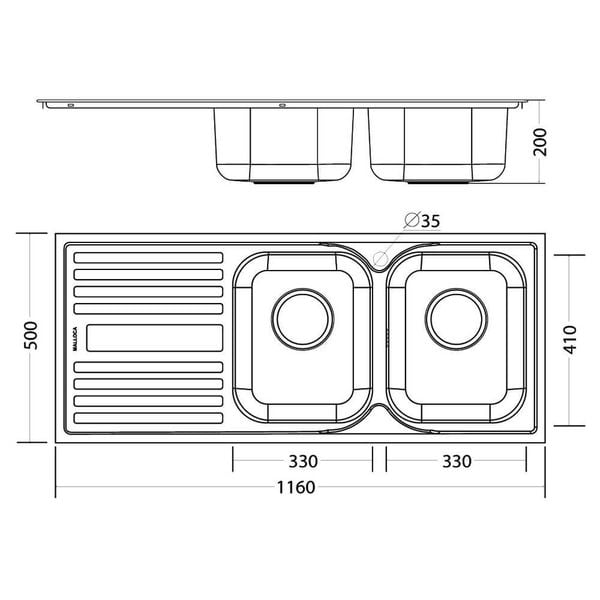 Chậu rửa Malloca MS 1025L New