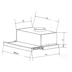 Hút mùi âm tủ Eurosun EH-70AF86B (Đen)