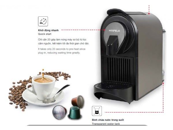 Máy pha cà phê dạng viên nén Hafele HS-C31S 535.43.021