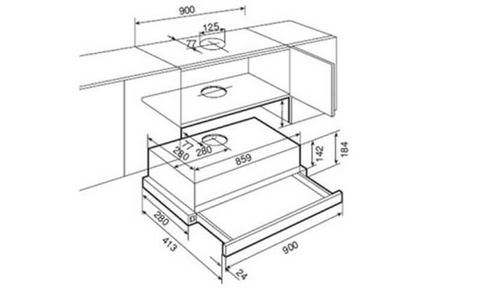 Máy hút mùi âm tủ Electrolux EFP9520X