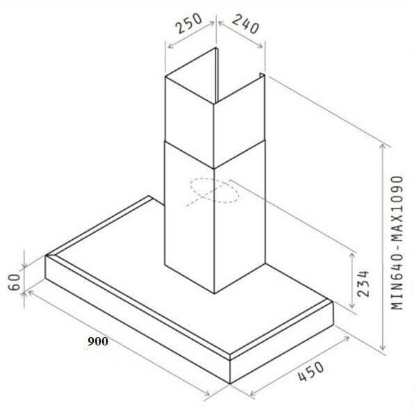Hút mùi áp tường Hafele HH-WI90B 539.81.175