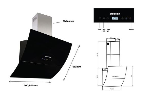 MÁY HÚT MÙI KOCHER K-2080E