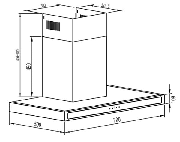 Máy hút mùi áp tường Kocher K-225D