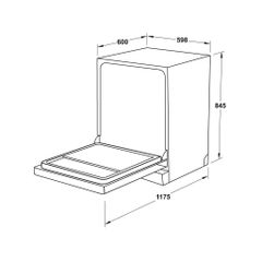 Máy rửa chén bán âm Hafele HDW-SI60AB 538.21.320