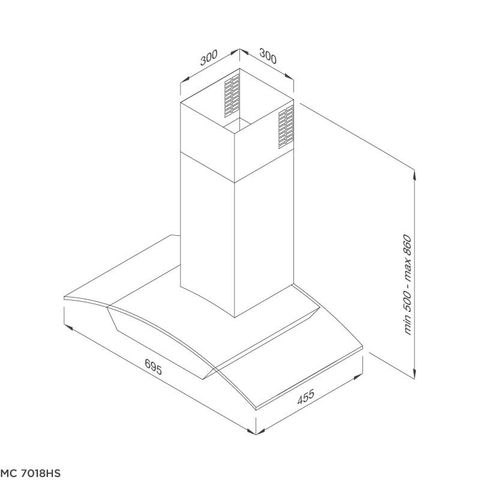 Hút mùi áp tường Malloca MC 7018HS