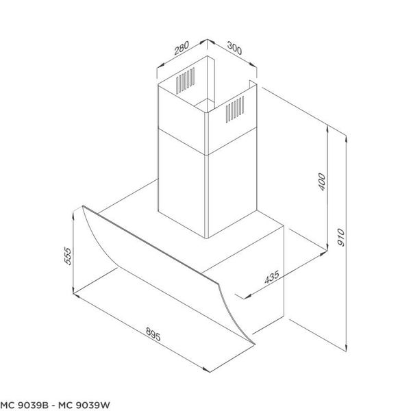 Hút mùi áp tường Malloca MC 9039W
