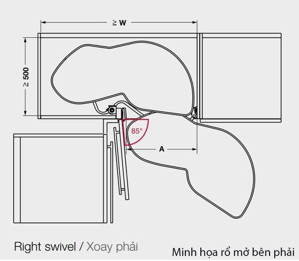 RỔ GÓC LÁ PHẢI HAFELE 541.32.670