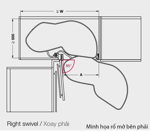 RỔ GÓC LÁ PHẢI HAFELE 541.32.670