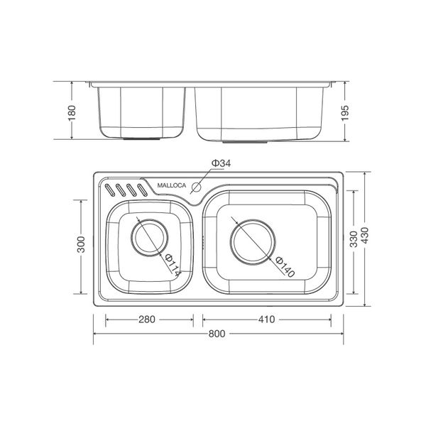 Chậu Rửa Malloca MS 1003 New