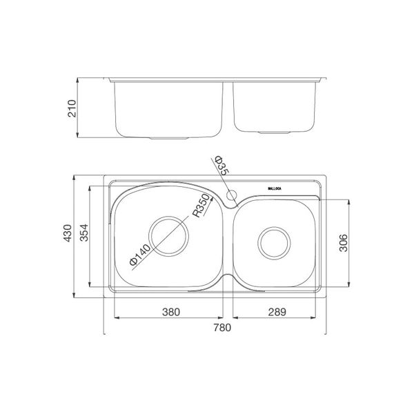 Chậu rửa chén Malloca MS 1011P