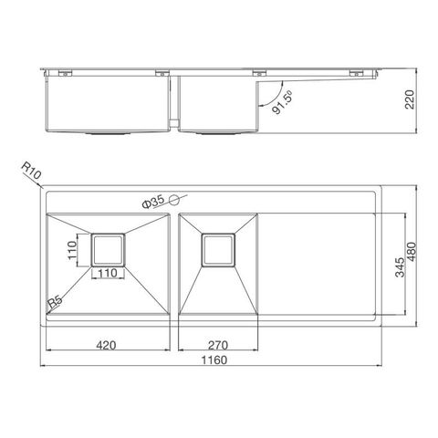Chậu rửa bát âm Malloca MS 6306T