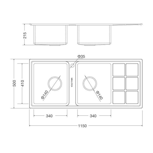 Chậu rửa Malloca MS 8815R