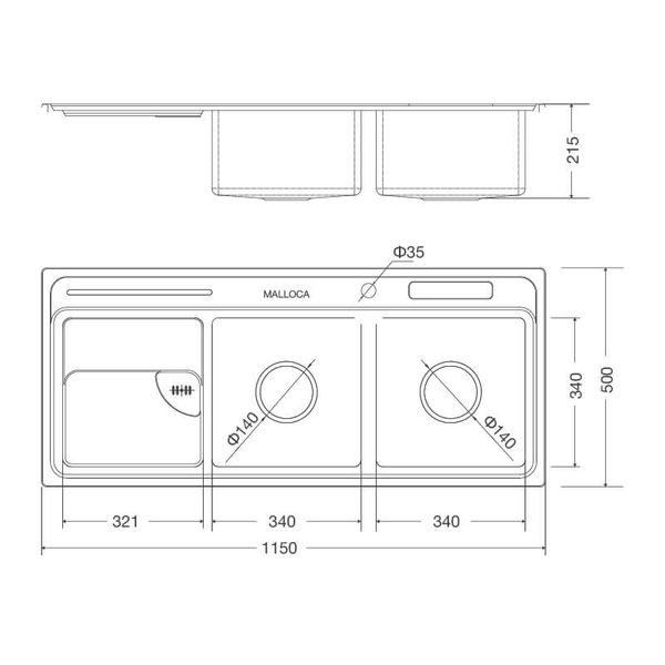 Chậu rửa Malloca MS 8816