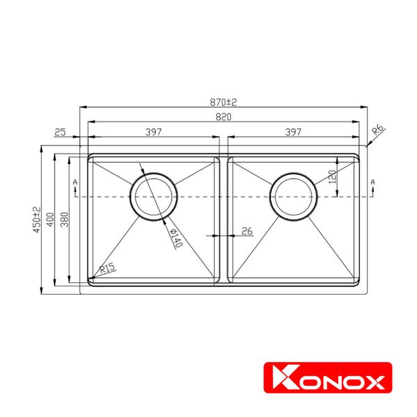 Chậu rửa Konox KN8745DUB