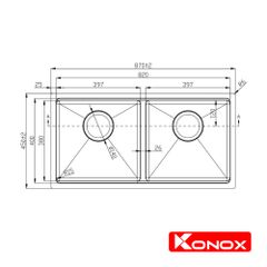 Chậu rửa Konox KN8745DUB