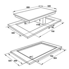 Bếp điện từ kết hợp hút mùi Hafele 539.66.698