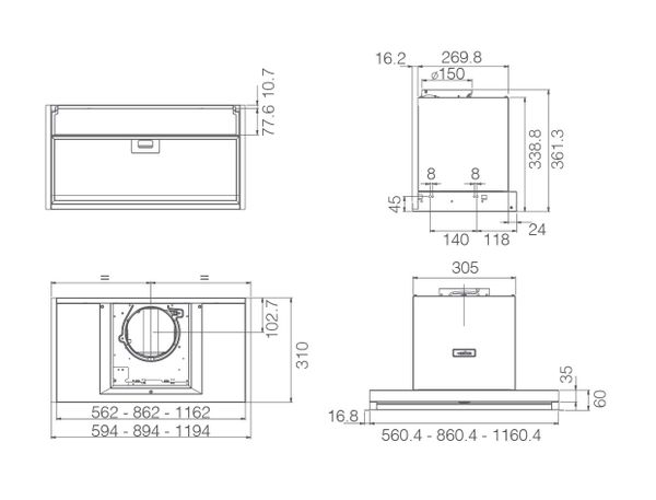 Hút mùi âm tủ Elica BOXIN PLUS