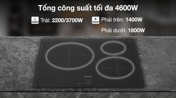 Bếp từ 3 vùng nấu Bosch PUC61KAA5E