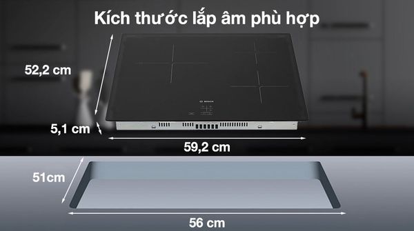 Bếp từ 3 vùng nấu Bosch PUC61KAA5E