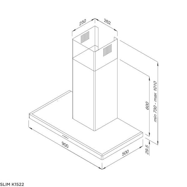Hút mùi áp tường Malloca Slim K1522