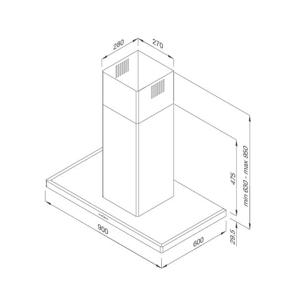 Máy hút mùi độc lập Malloca SLIM K-4250