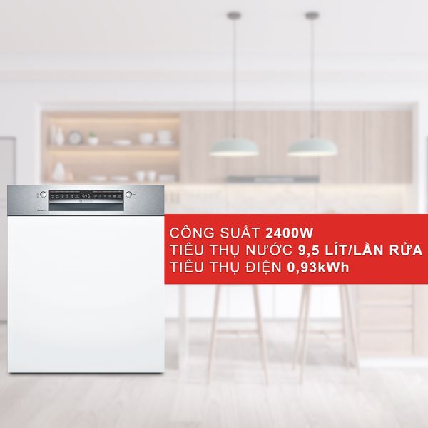 Máy rửa bát âm tủ Bosch SMI4HCS48E Serie 4