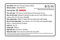Máy rửa chén độc lập Bosch SMS4HMI07E