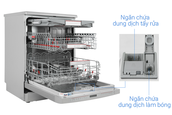 Máy rửa bát độc lập Serie 8 Bosch SMS8YCI01E sấy Zeolith