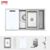 Mua Chậu rửa bát âm Konox Tari 8748SR + Vòi rửa Konox cao cấp tặng Bộ dao 5 món Impecca