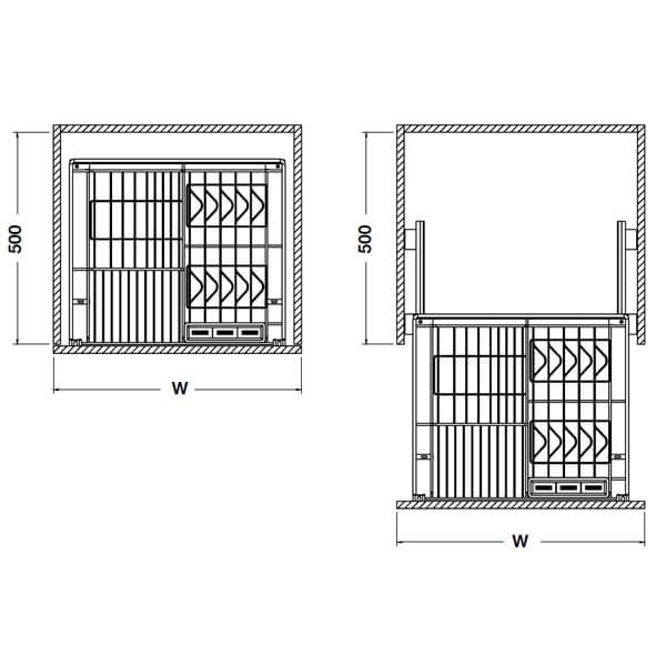 giá xoong nồi tủ dưới Hafele 549.03.156
