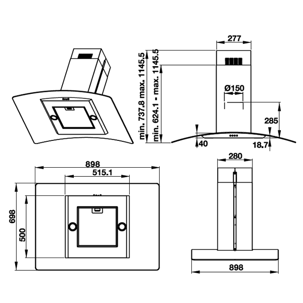 Máy hút mùi đảo Hafele HH-IG90B 539.81.775