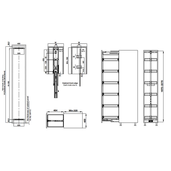Phụ kiện Tủ đồ kho Hafele KOSMO KARA PULL 595.80.803