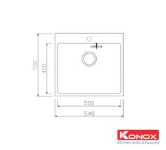 Chậu đơn âm Konox Unico 5450