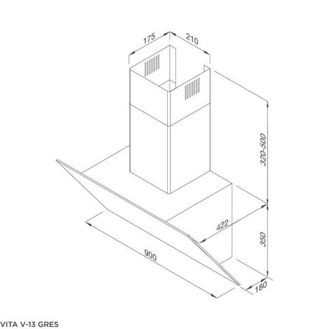 Máy hút mùi áp tường Malloca VITA V-13 GRES