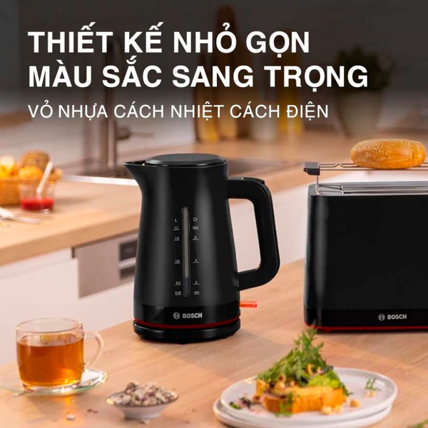 Ấm đun nước BOSCH chính hãng TWK3M123 màu đen