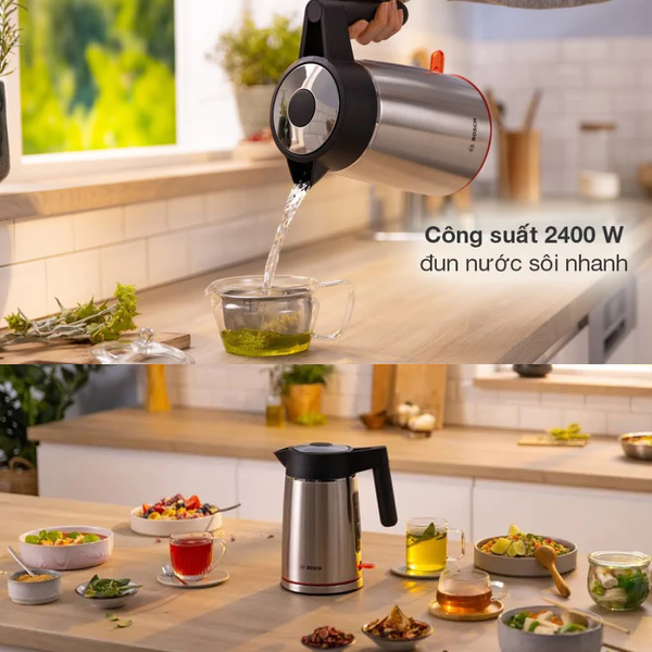 ẤM ĐUN NƯỚC SIÊU TỐC BOSCH CHÍNH HÃNG TWK6M480 ( INOX XÁM)