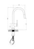 Vòi rửa bát rút dây Konox Alto Nickel