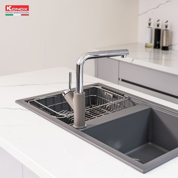 Vòi rửa bát konox Artan Grey
