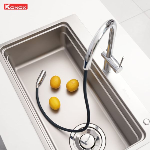 Vòi rửa bát dây rút Comfor Chrome