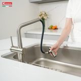 Vòi rửa bát dây rút Konox Volta Nickel