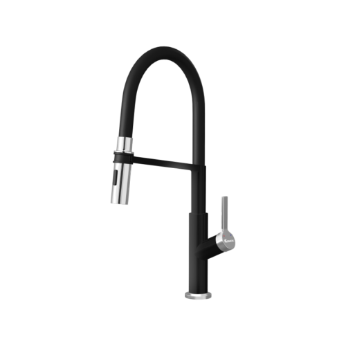 Vòi rửa bát thân mềm Konox Tema Black