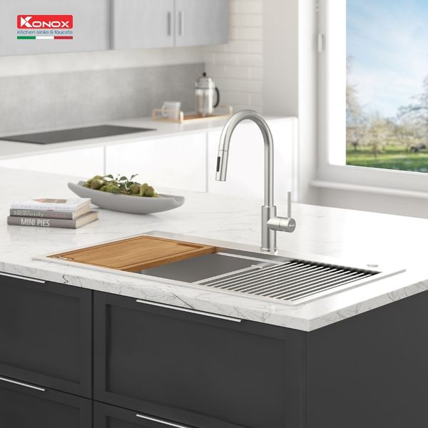 Vòi rửa bát dây rút Konox Reno