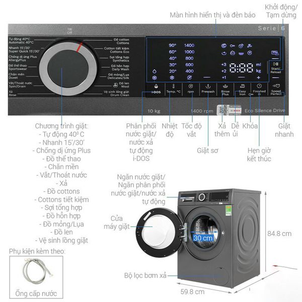 Máy giặt Bosch 10KG WGG254A0VN Serie 6